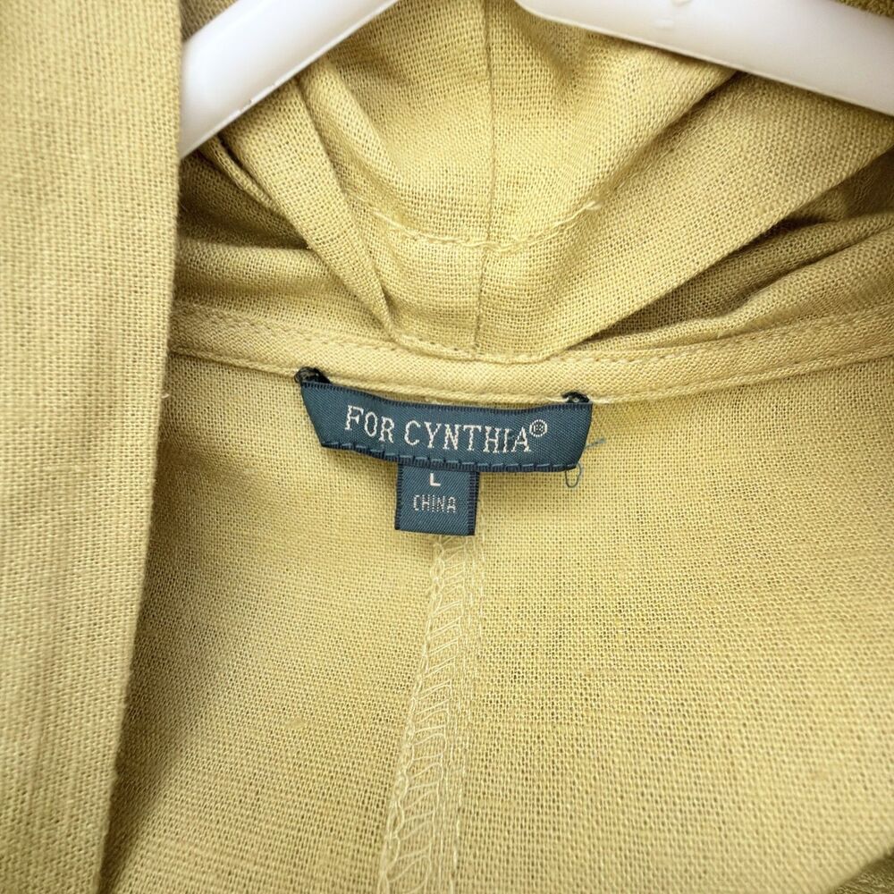for cynthia linen blend lagenlook cocoon dress cowl neck mustard size large - Picture 10 of 13